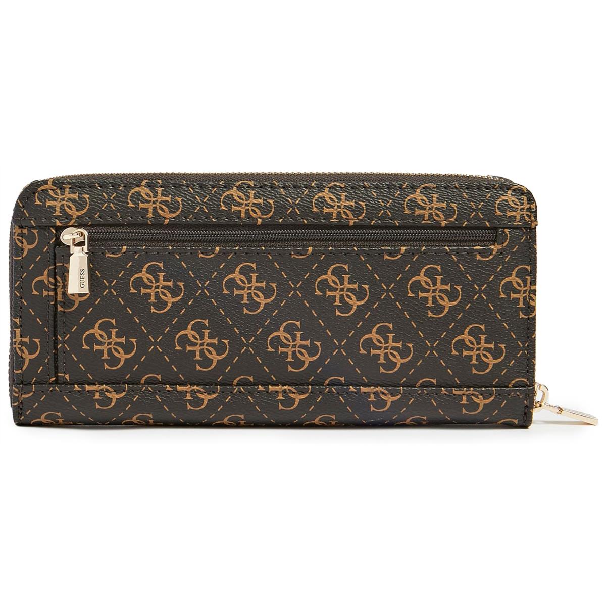 Guess Laurel Maxi 4G Logo Wallet In Brown US One Size