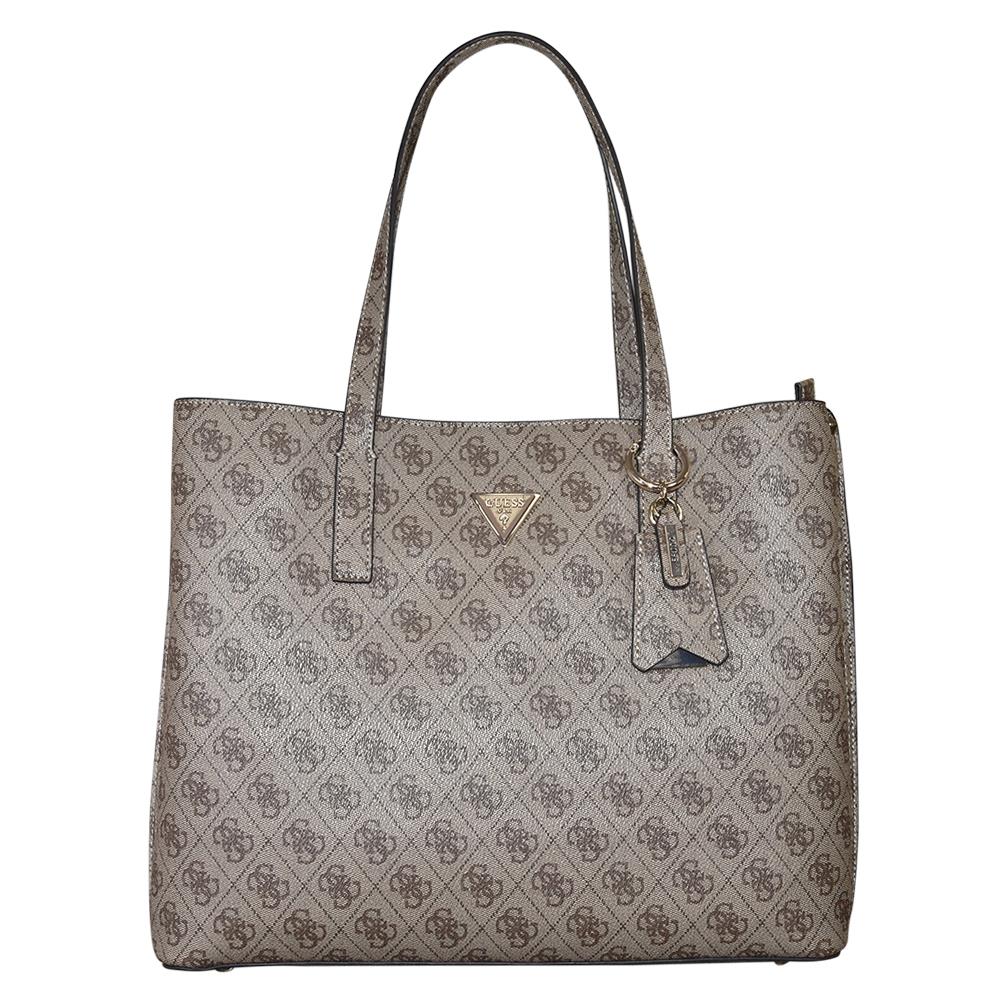 Guess Meridian Women`s Girlfriend Tote Handbag Latte