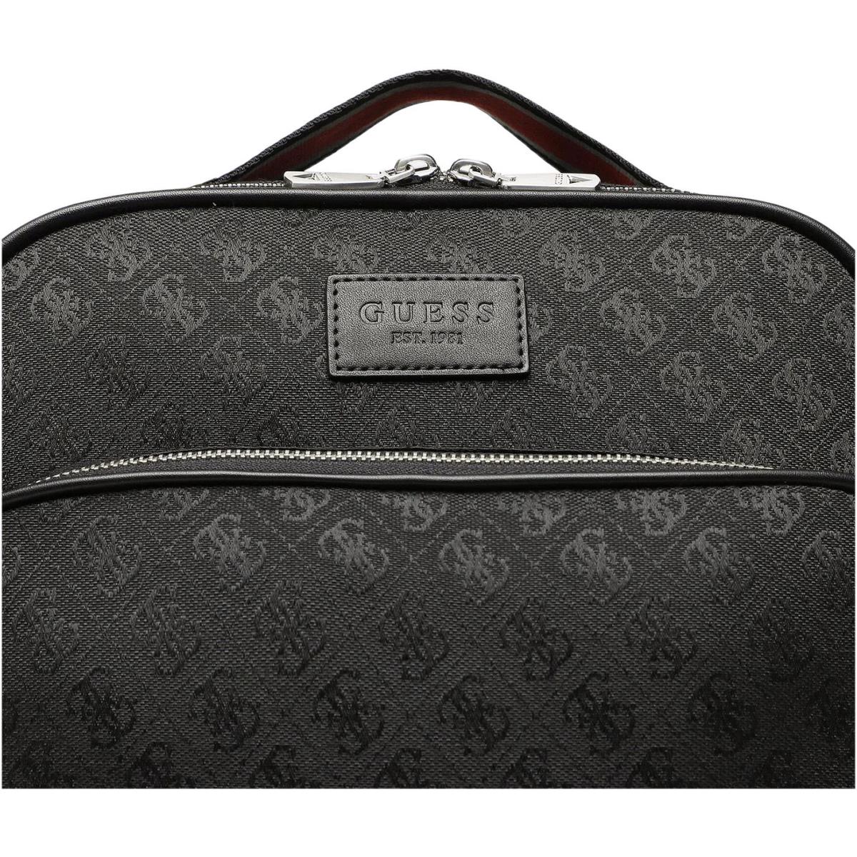 Guess 4G Squared Logo Print Backpack In Black