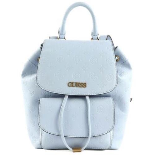 Guess Geva Flap 4G Peony Logo Womens Backpack In Ice - Exterior: