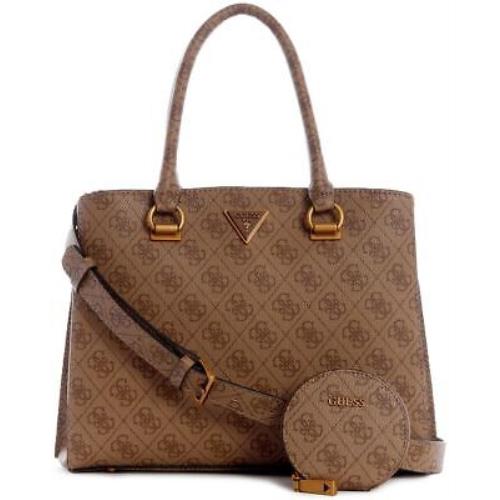 Guess Alexie Womens 4G Logo Synthetic Handbag In Lattee