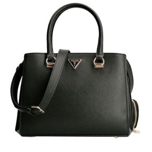 Guess Evg873706 Eco Alexie Womens Saffiano Handbag In Black