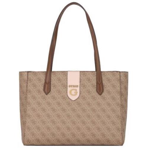 Guess Rossana Society Logo Womens Shopper Tote In Lattee