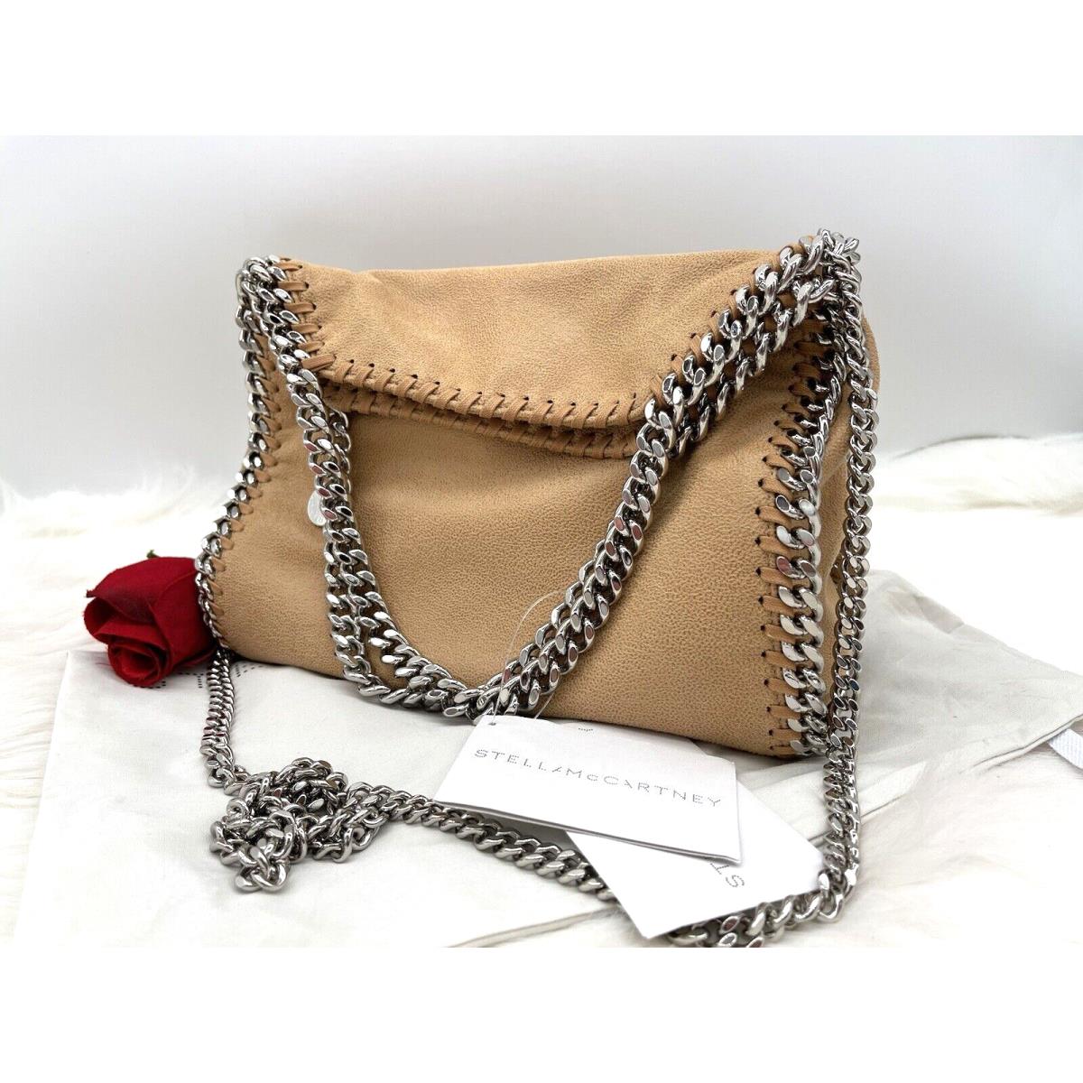 Stella Mccartney Falabella Mini Chain Trim Tote Crossbody-fawn