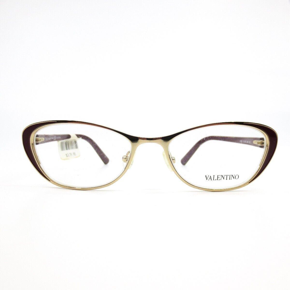 Valentino Eyeglasses Frames V2618 606 Gold Red Horn Cat Eye 51-18-135