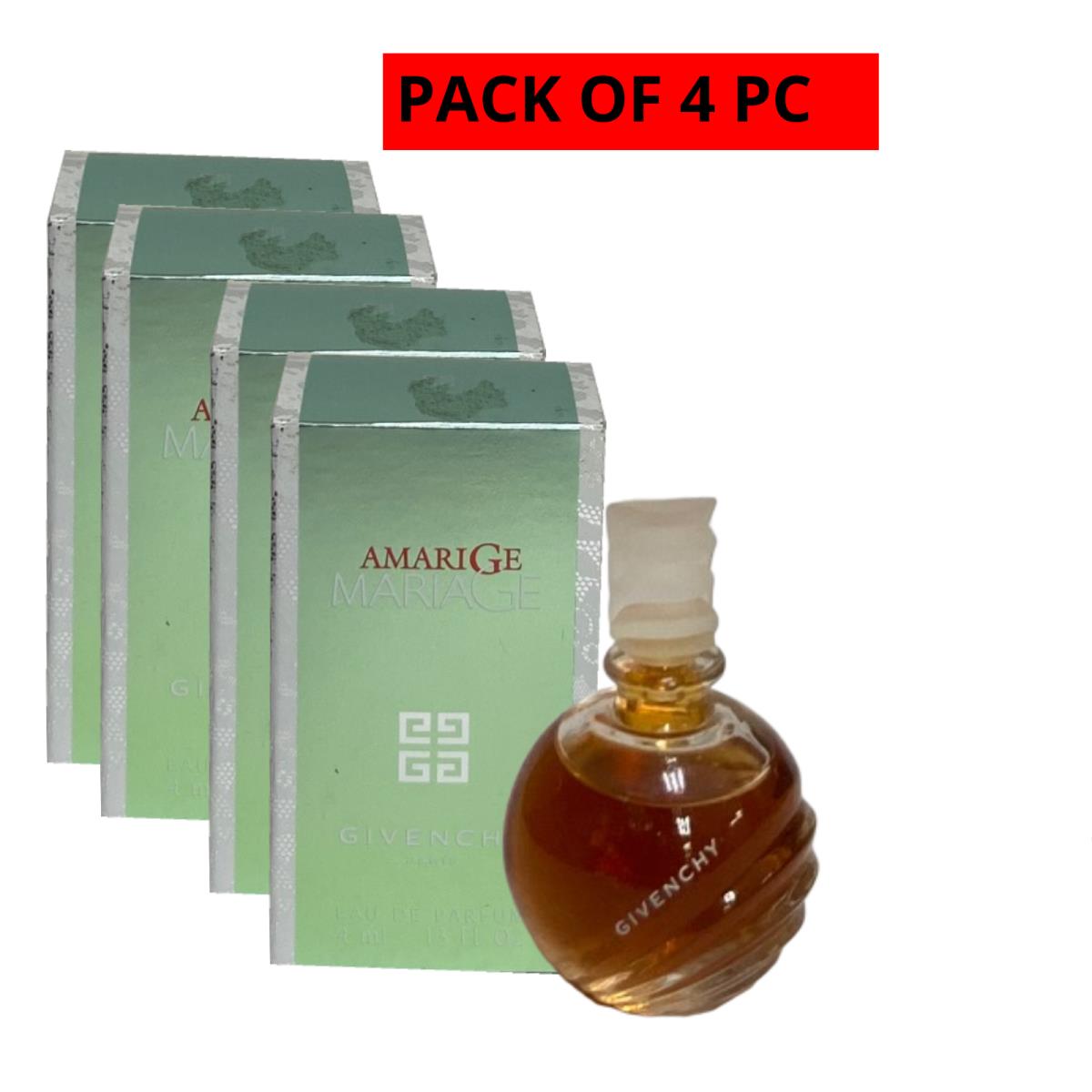 Givenchy Amarige Mariage Parfum .13oz / 4ml Travel Splash Mini Pack OF 4 PC