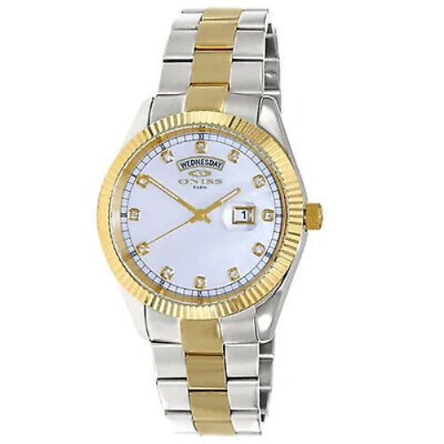 Oniss Men`s Admiral White Dial Watch - ON3881-2TWT