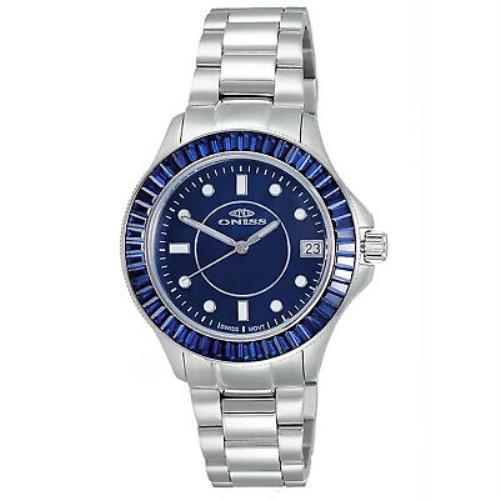 Oniss Women`s Crown Blue Dial Watch - ON7323-10LBU