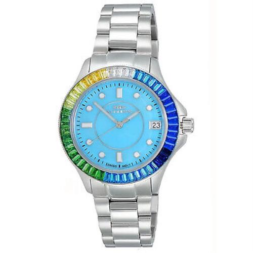 Oniss Women`s Crown Blue Dial Watch - ON7323-70LBU