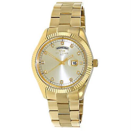 Oniss Men`s Admiral Gold Dial Watch - ON3881-MGG