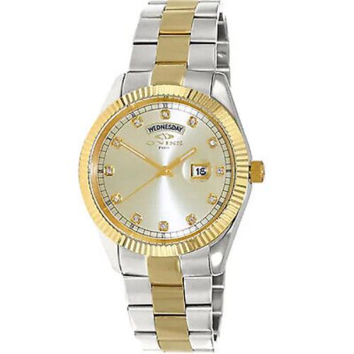 Oniss Men`s Admiral Gold Dial Watch - ON3881-2TGO