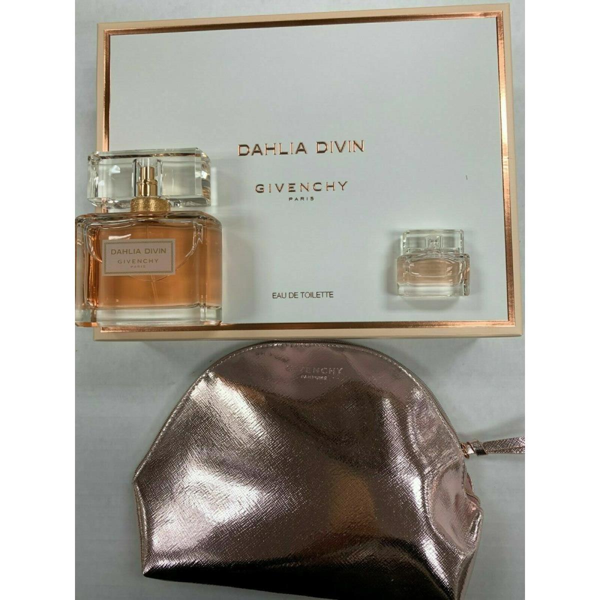 Dahlia Divin by Givenchy Women`s Set 2.5 Oz Eau de Toilette Spray + Mini + Pouch