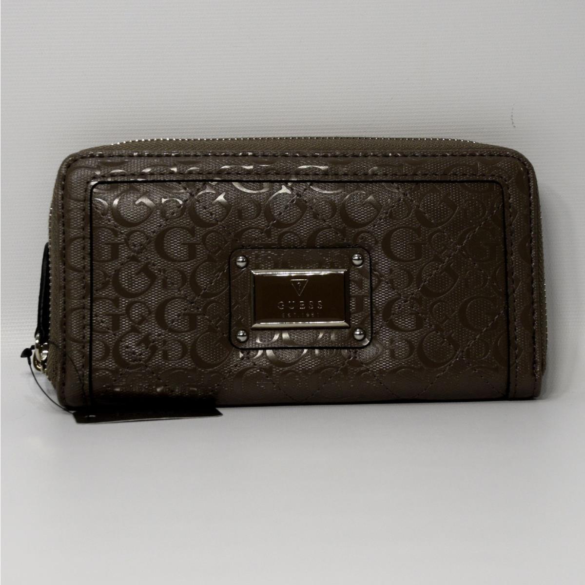 Guess Warm Wishes Slg Dark Taupe Signature Clutch Wallet