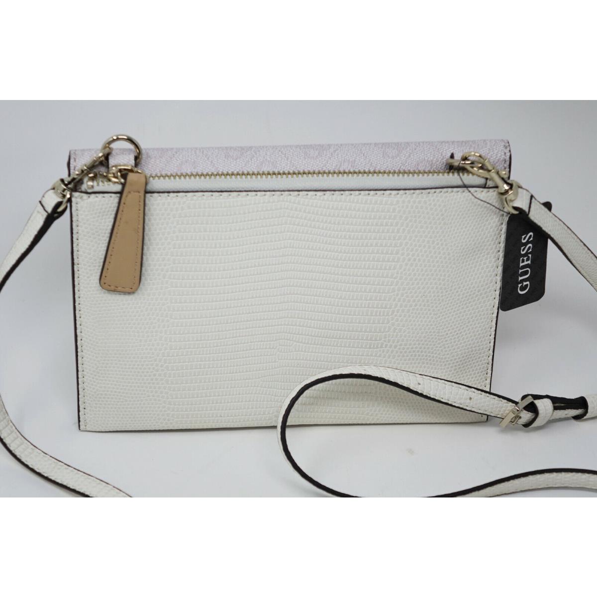 Guess Women`s White Envelope Convertible Crossbody Purse Handbag Clutch