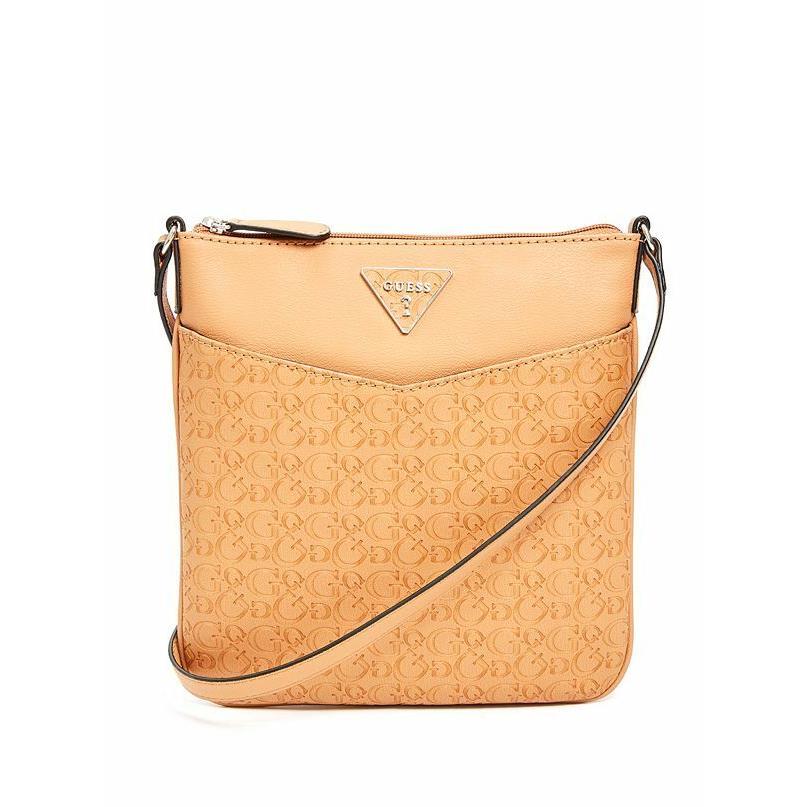 Guess Desire Logo-embossed Large Crossbody Wallet Set - Cognac