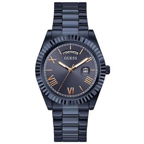 Men`s Guess Navy Classic Stainless Steel Day-date Watch GW0265G9 - Navy