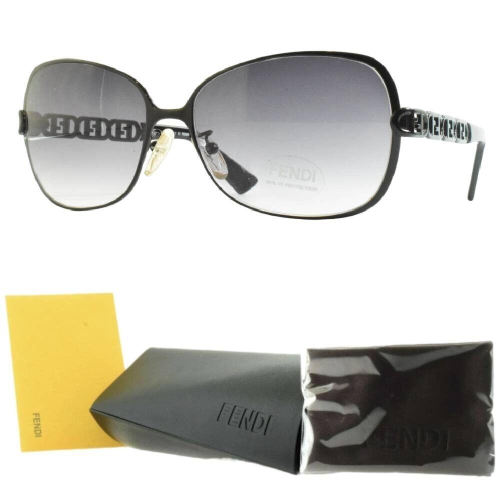 Fendi FS 478 001 Womens Full Rim Black Oval Sunglasses