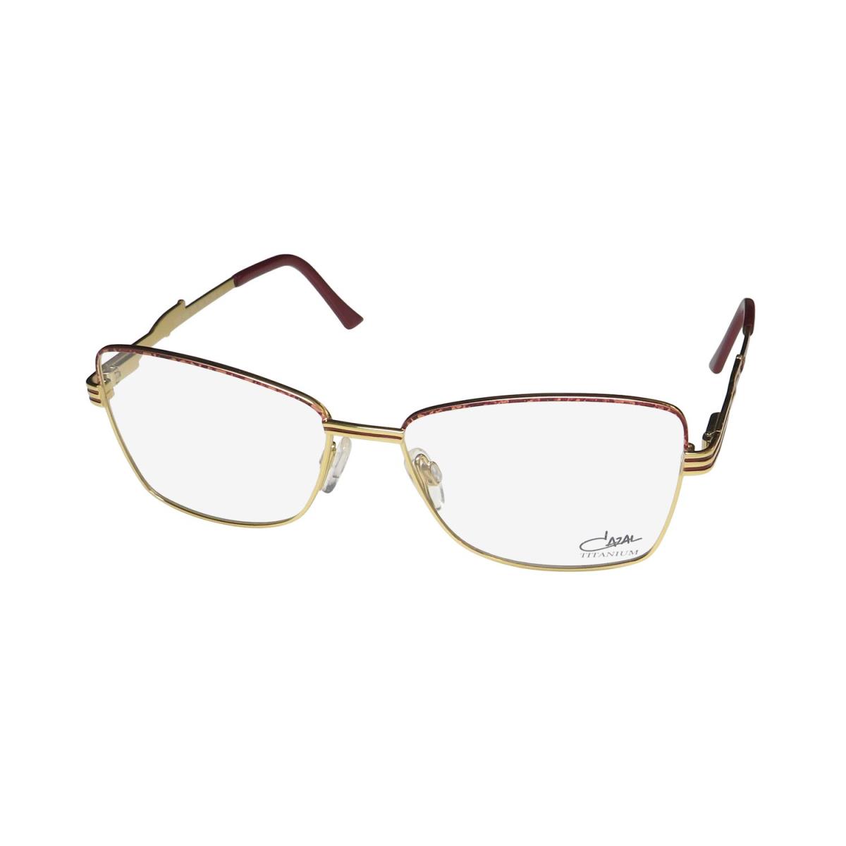 Cazal 4291 Titanium Made IN Germany Premium Quality Sleek Eyeglass Frame/glasses Bordeaux / Gold