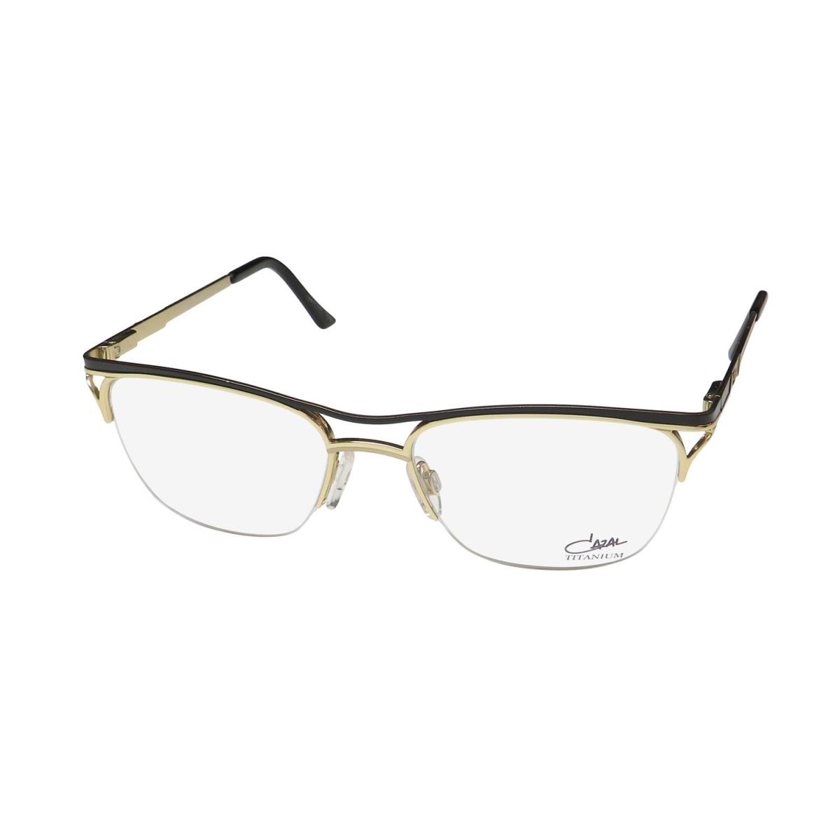 Cazal 4278 Titanium Half-rim Imported From Germany Rare Eyeglass Frame/glasses Black / Gold