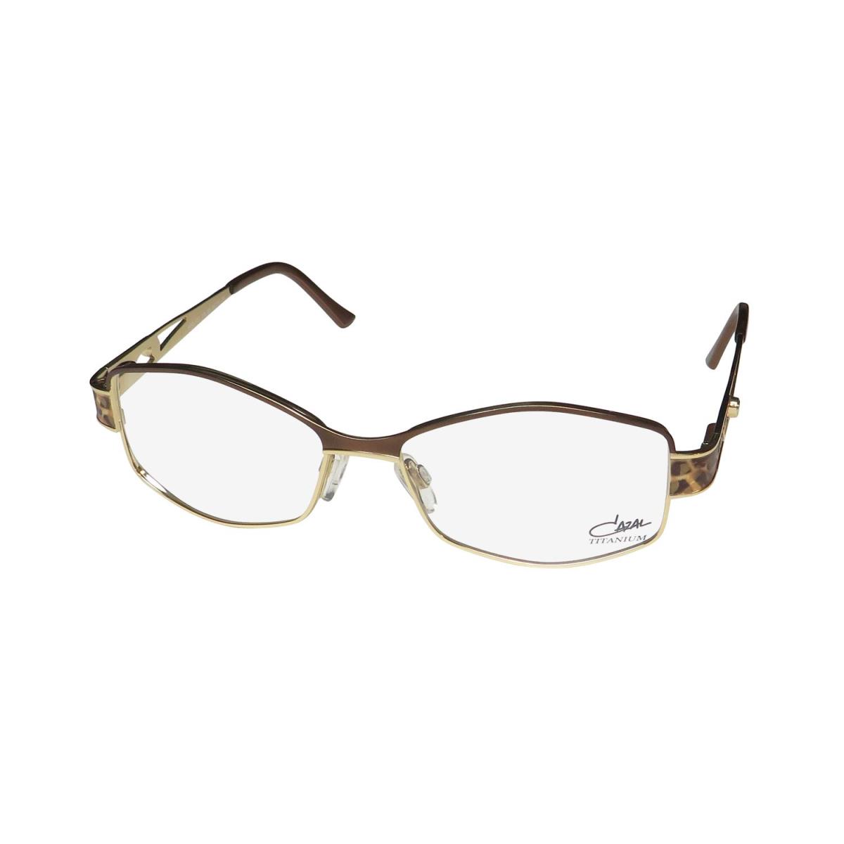 Cazal 1257 Titanium Metal Retro/vintage Collection Rare Eyeglass Frame/glasses Brown / Gold