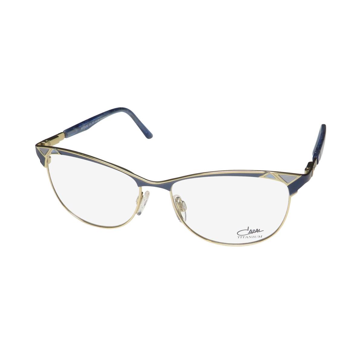 Cazal 4282 Titanium Metal Made IN Germany Modern Eyeglass Frame/glasses Blue / Gold