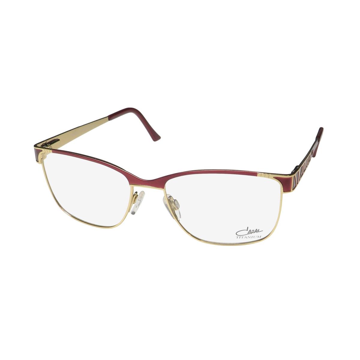 Cazal 4287 Titanium Made IN Germany Designer Rare Eyeglass Frame/glasses Burgundy / Gold