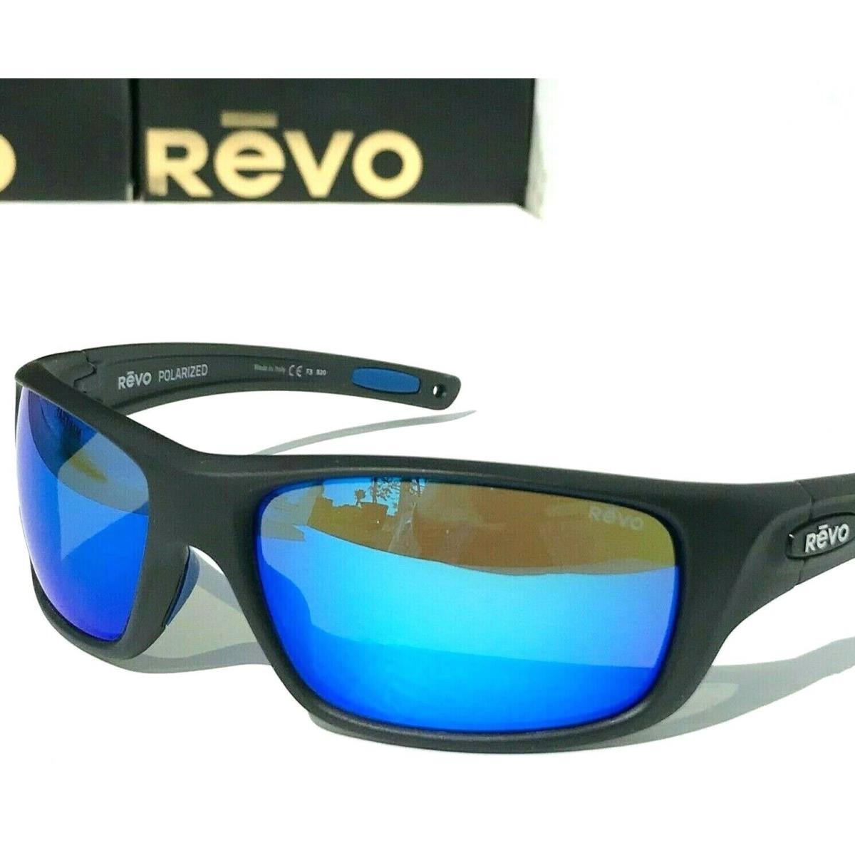 Revo Jasper Black Matte Polarized Blue Crystal Glass Sunglasses 1111 01 H2O