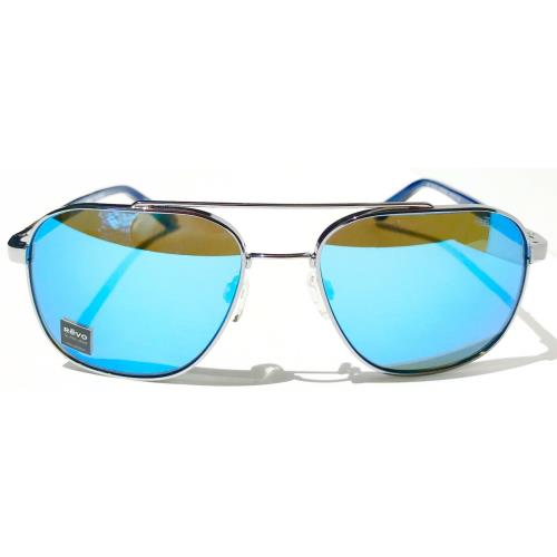 Revo Harrison Chrome 56mm Aviator Polarized Blue Glass Sunglass 1108 00 H2O