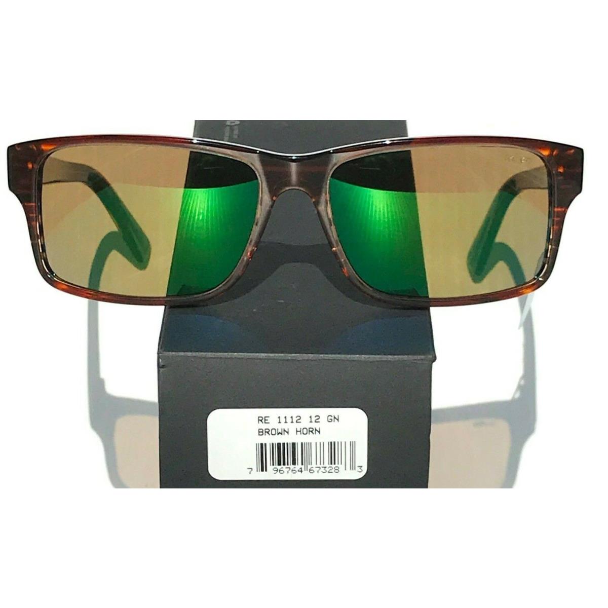 Revo Finley Brown Horn Polished Polarized Green Eco Sunglass 1112 12 GN