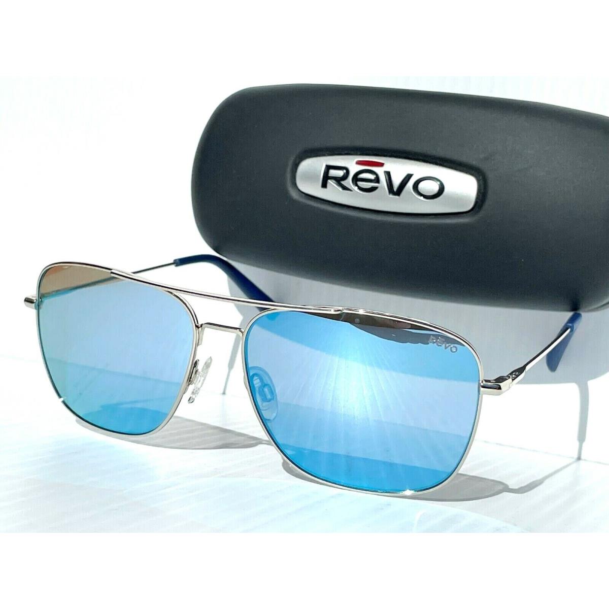 Revo Harbor Polished Chrome Aviator Polarized Blue Lens Sunglass 1082 03 BL
