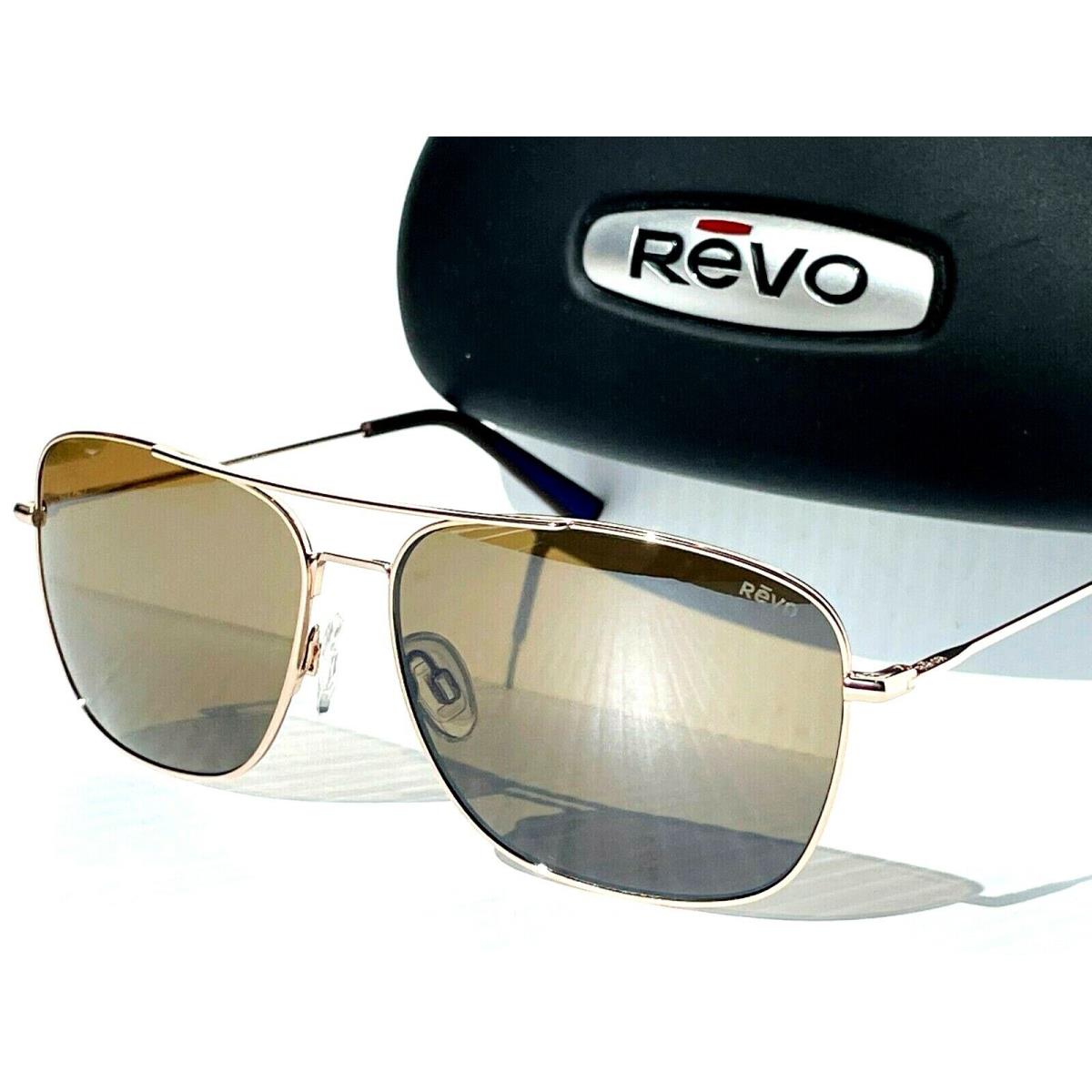 Revo Harbor Polished Gold Aviator Polarized Bronze Lens Sunglass 1082 04 BR