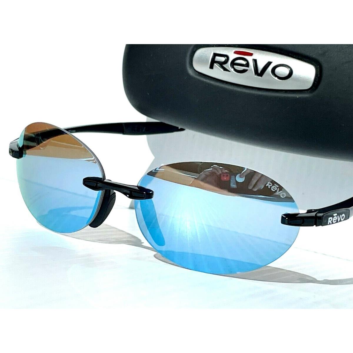 Revo Descend O Shiny Black Polarized Blue Water Lens Sunglass 1168 01 BL