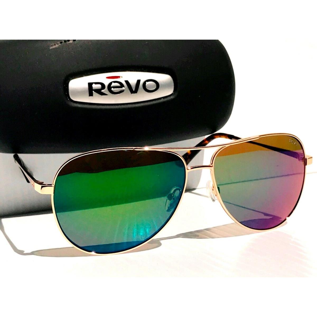 Revo Relay Polished Gold Polarized Green Lens Sunglass RE 1014 04 GN