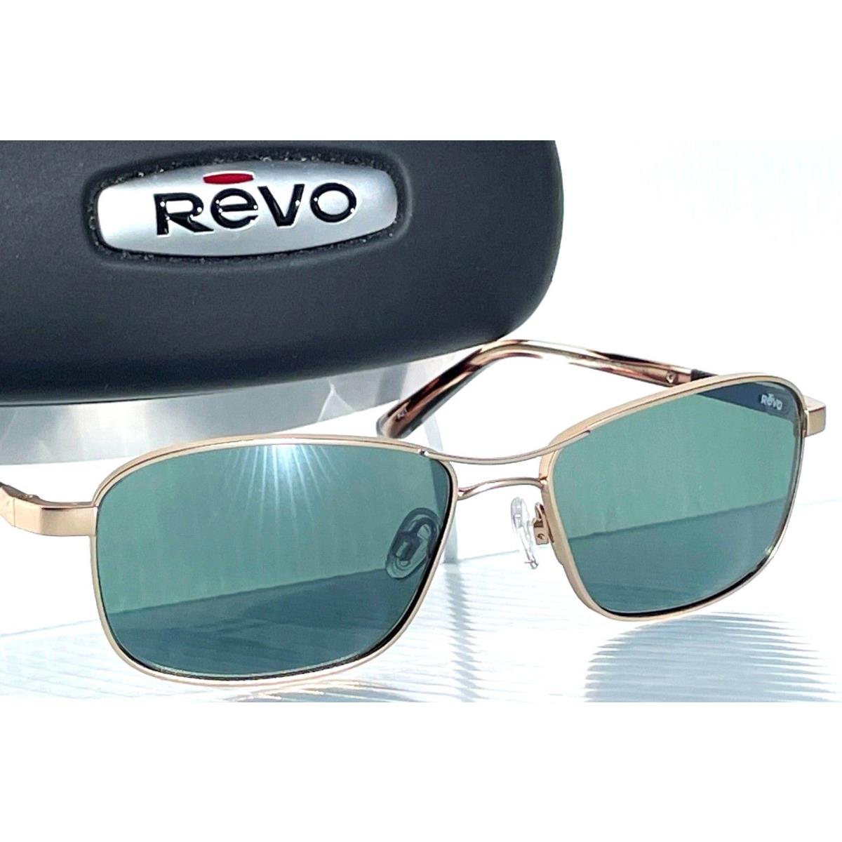 Revo Clive Satin Gold Polarized Green Glass Lens Sunglass 1154 04 SG50