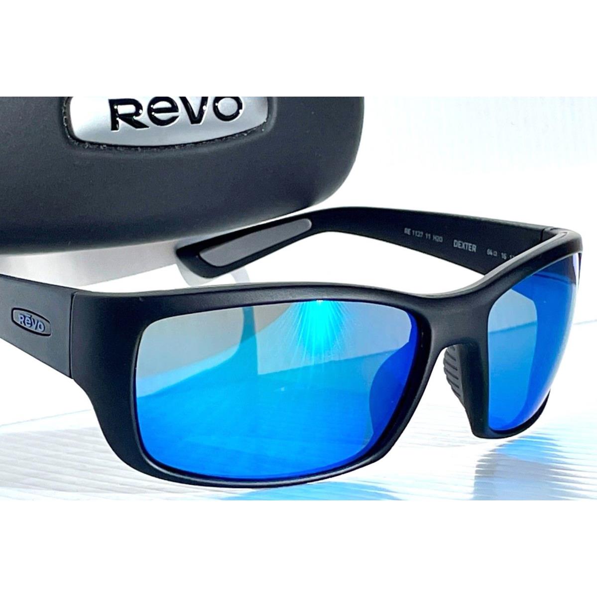 Revo Dexter Matte Black Polarized Blue H2O Glass Lens Sunglass 1127 11 H20