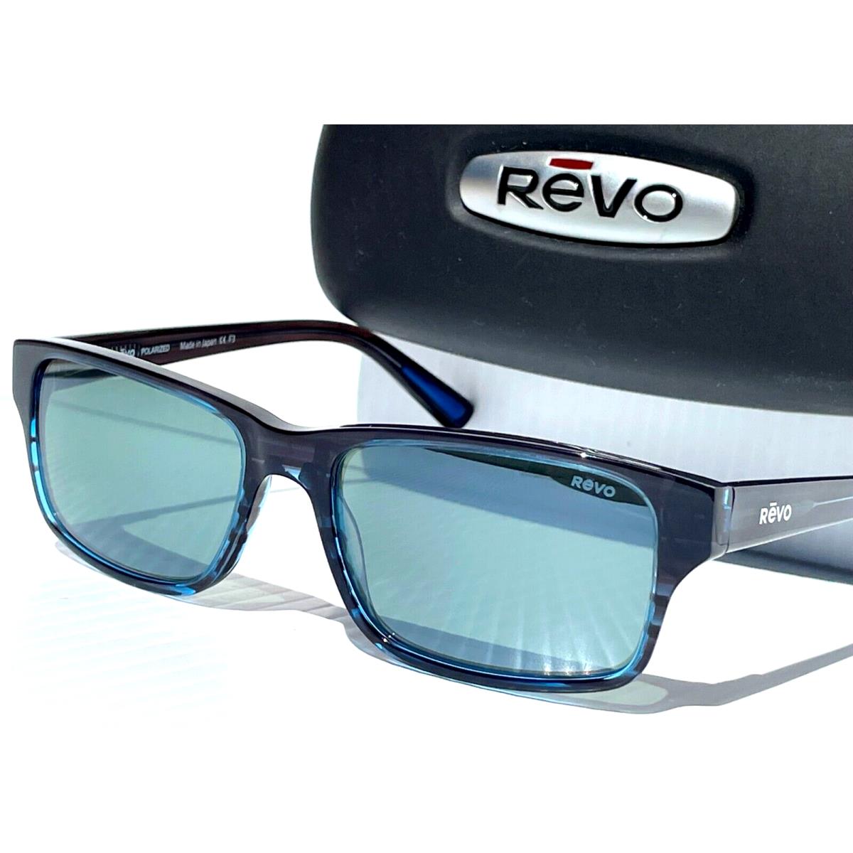 Revo Finley G Polished Blue Horn Polarized Grey Glass Sunglass 1176 05 SG50