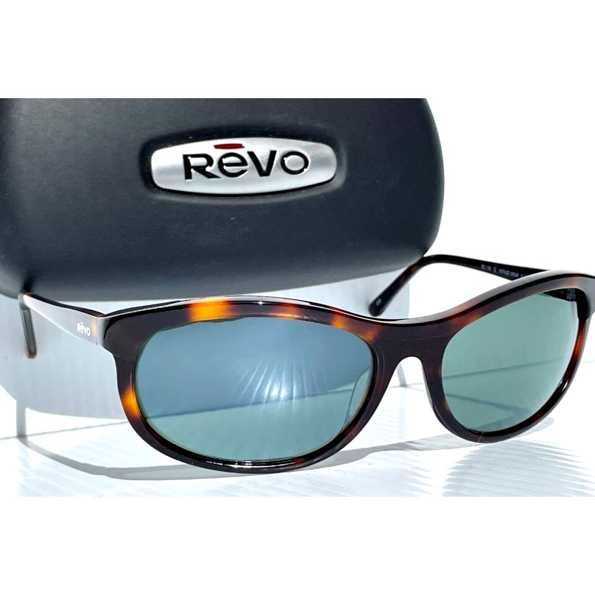 Revo Vintage Wrap Shiny Tortoise Polarized Grey Glass Sunglass 1180 02 SG50