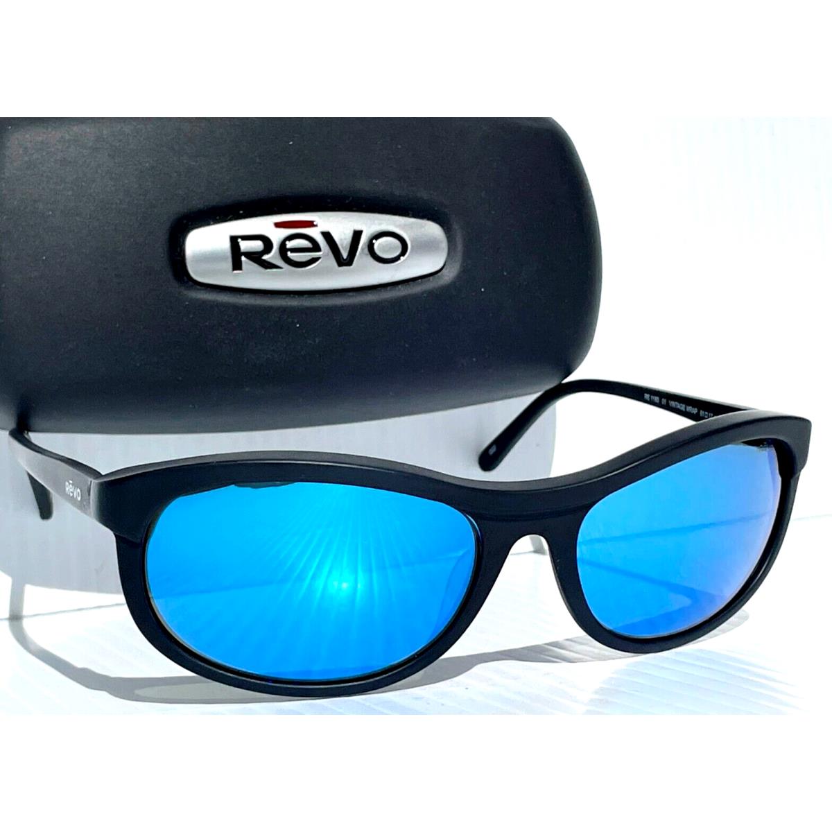 Revo Vintage Wrap Matte Black Polarized Blue Water Sunglass 1180 01 H2O