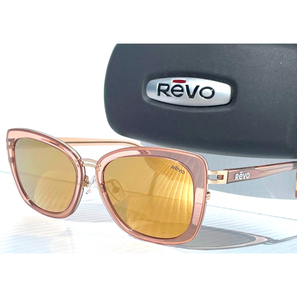 Revo Eva Shiny Caramel Polarized Champagne Gold Lens Sunglass 1218 12 CH