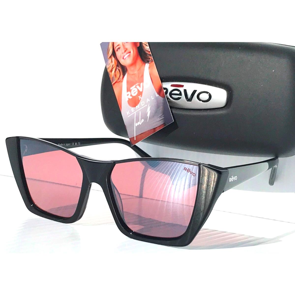 Revo Kendall 2 Shiny Black Polarized Drive Rose Lens Sunglass 1216 01 GO