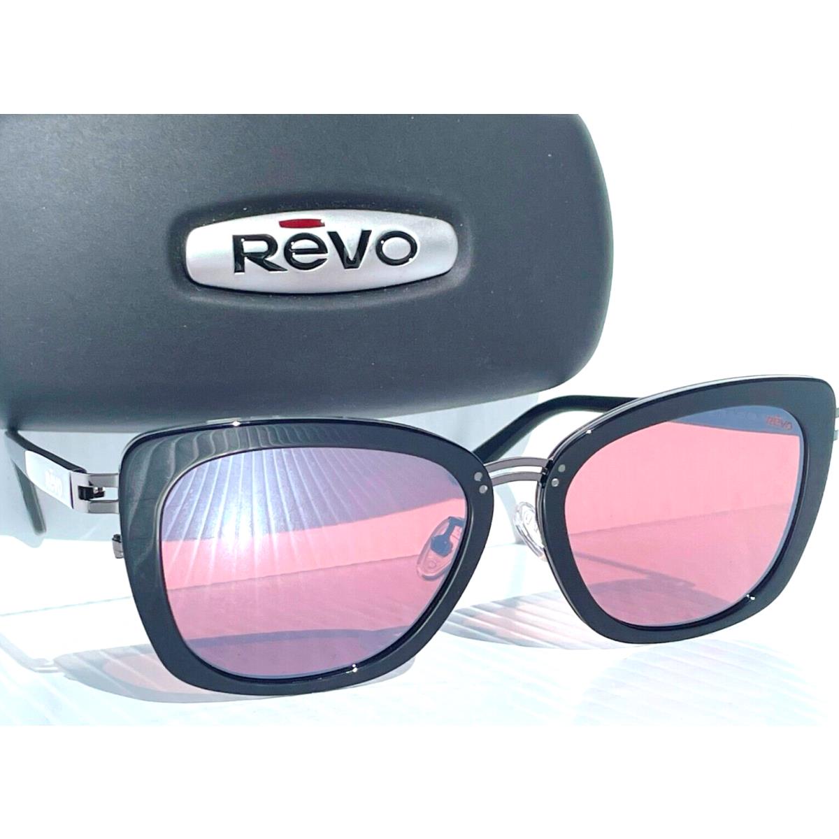 Revo Eva Shiny Black Polarized Drive Rose Lens Sunglass 1218 01 GO