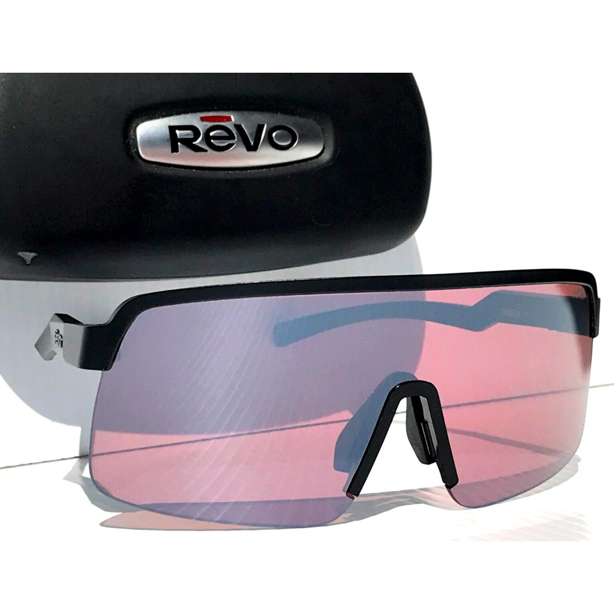 Revo Omega Matte Black Polarized Drive Rose Lens Sunglass RE 1213 01 GO