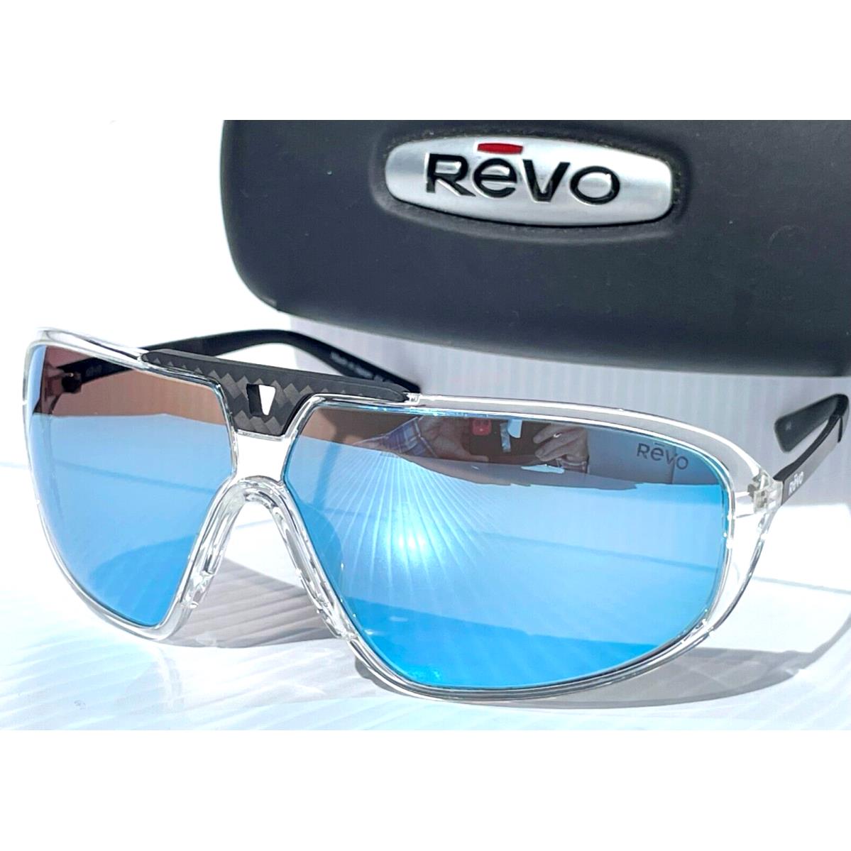 Revo Freestyle Shiny Crystal Clear Polarized Blue Lens Sunglass 1183 09 Blp