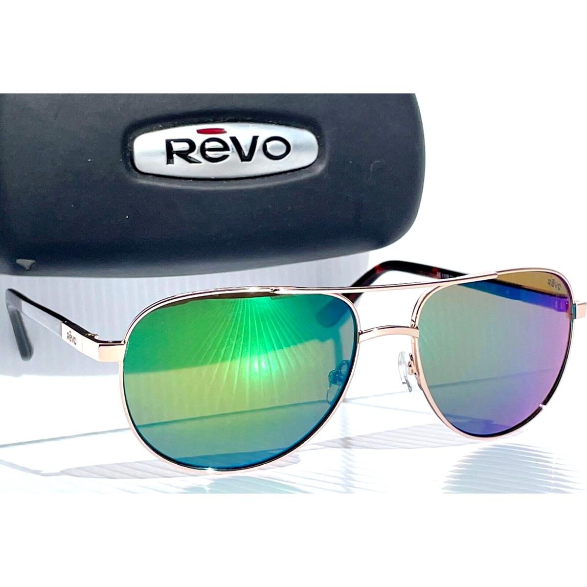 Revo Conrad Gold Tortoise Pilot Polarized Green Lens Sunglass 1106 04 GN