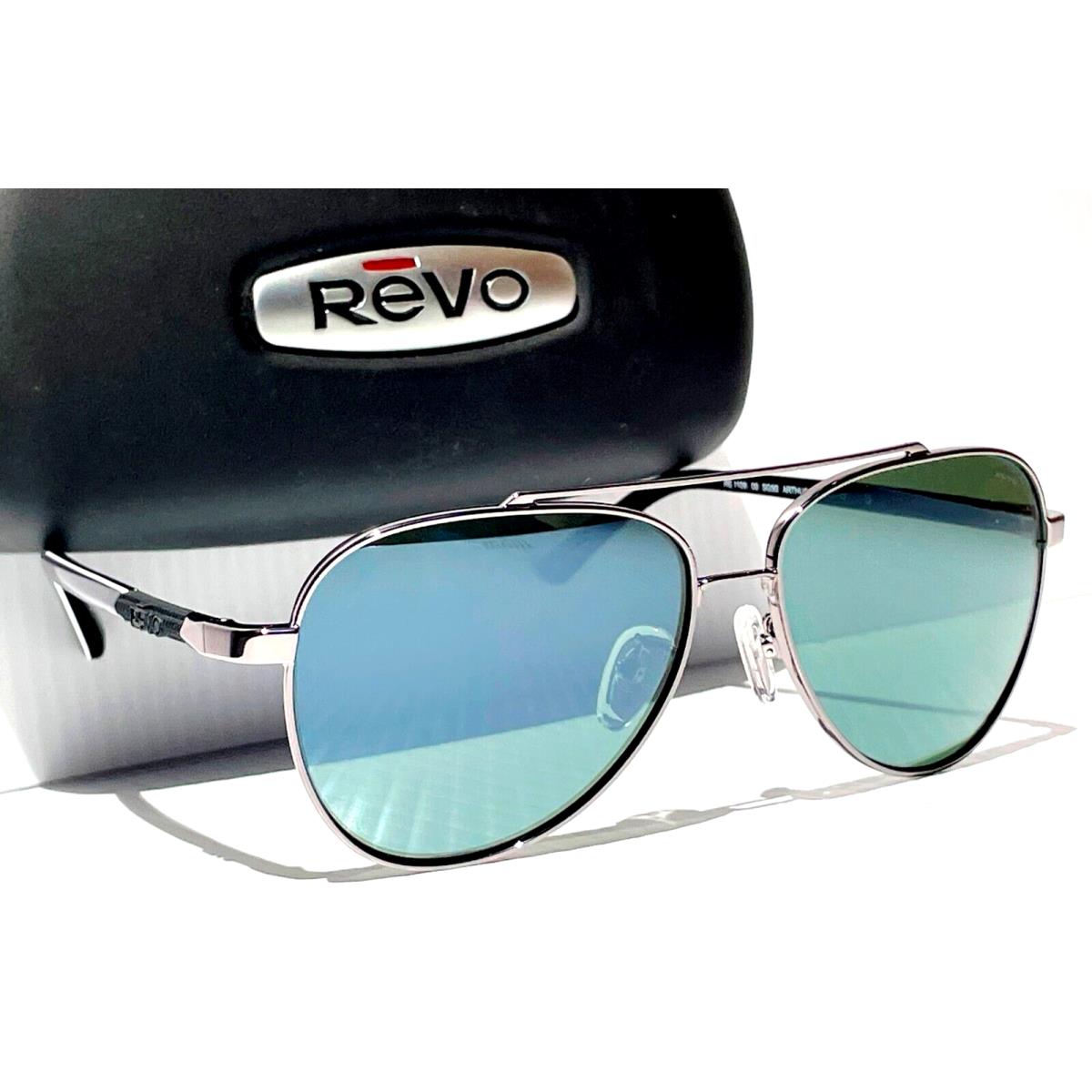 Revo Arthur Gunmetal Silver Polarized Green Glass Sunglass 1109 00 SG50