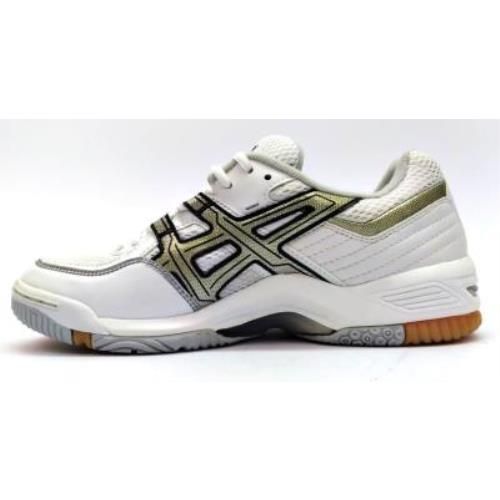 Asics Women`s Volleyball Shoes Gel-rocket Lace Up Lightweight White Silver White/Silver/Black