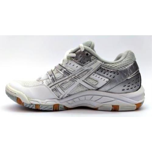 Asics Women`s Volleyball Shoes Gel-rocket Lace Up Lightweight White Silver White/Silver