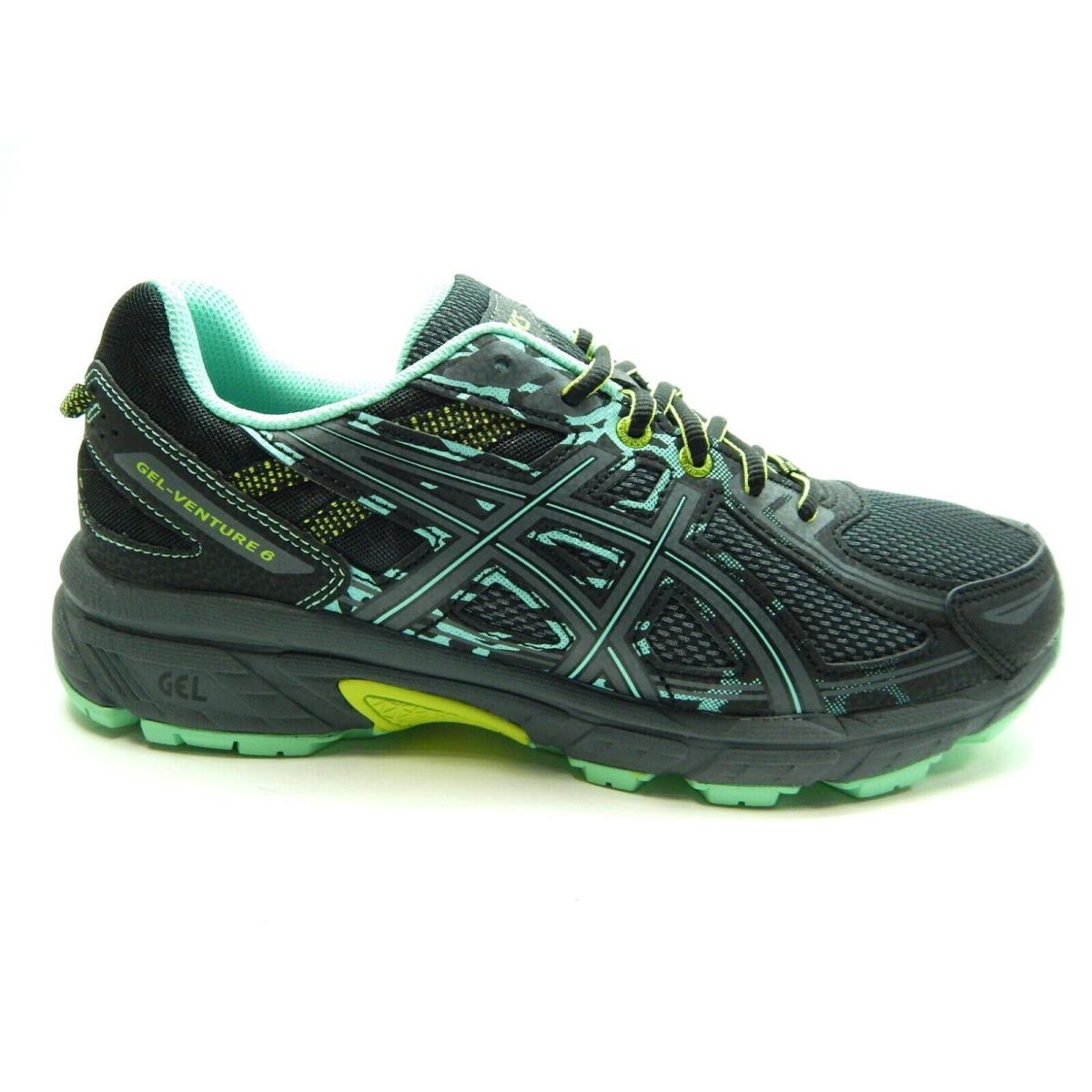 Asics Gel Venture 6 D Black Carbon Neon Lime Women Shoes Size 10.5