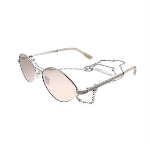 Jimmy Choo JC Sonny/s 9F6 Silver Peach Metal Sunglasses Pink Mirror Lens - Frame: Silver, Lens: Pink