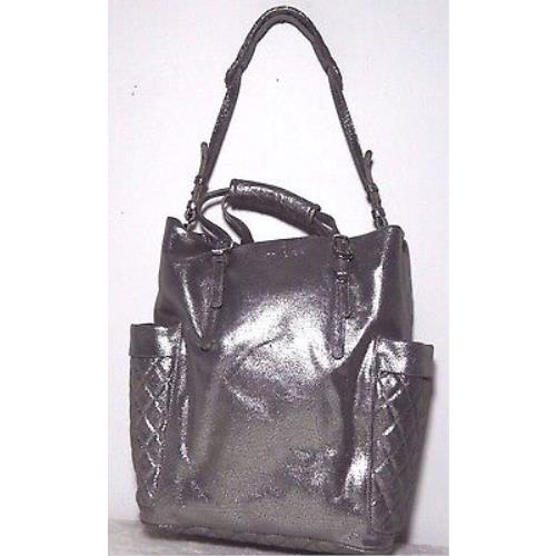 Jimmy Choo Blare Made In Italy LG Metallic Leather Tote Black